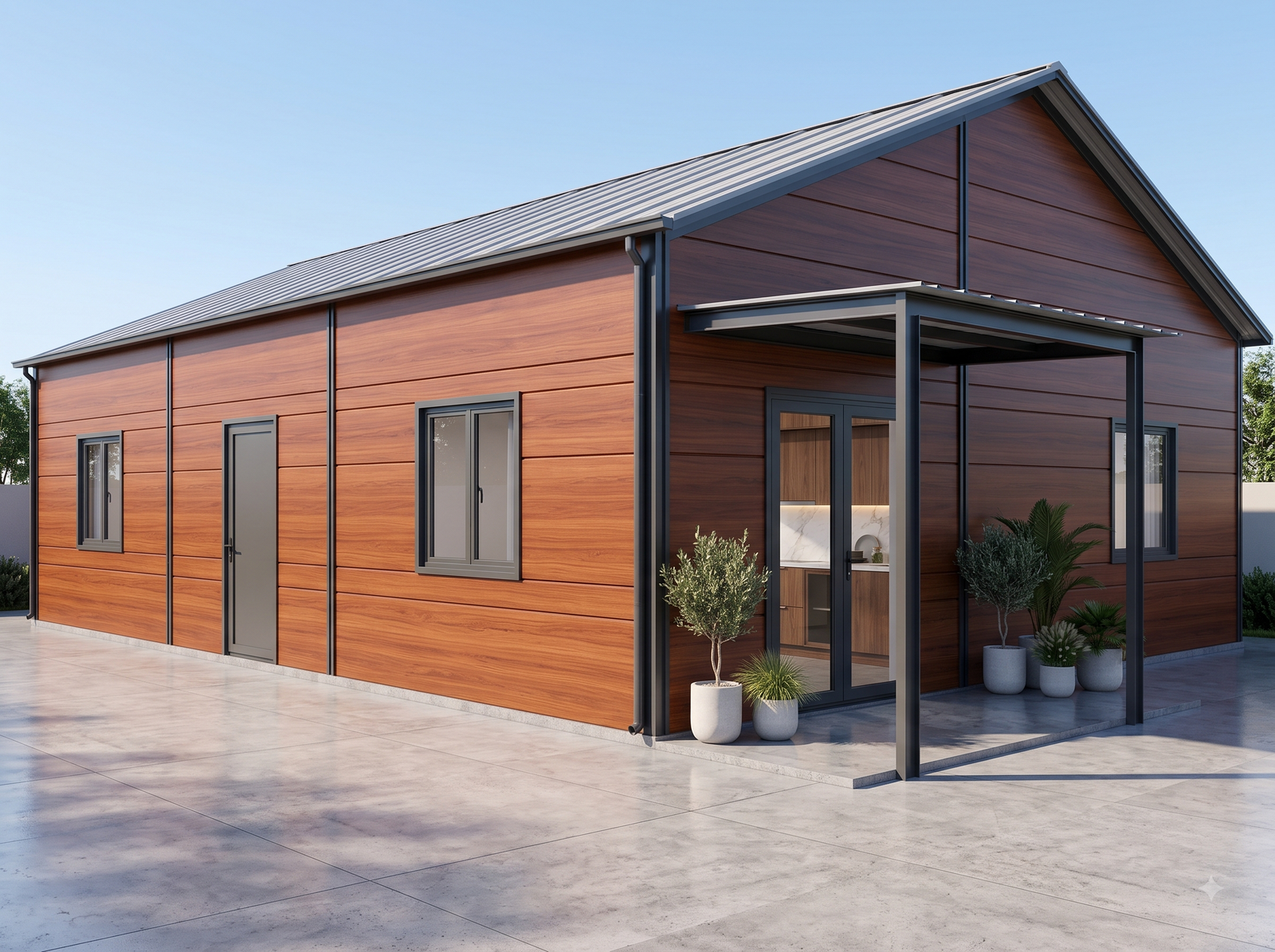 Nhà lắp ráp panel màu gỗ Tây Ninh - Cơ Khí Tiếu Nghĩa