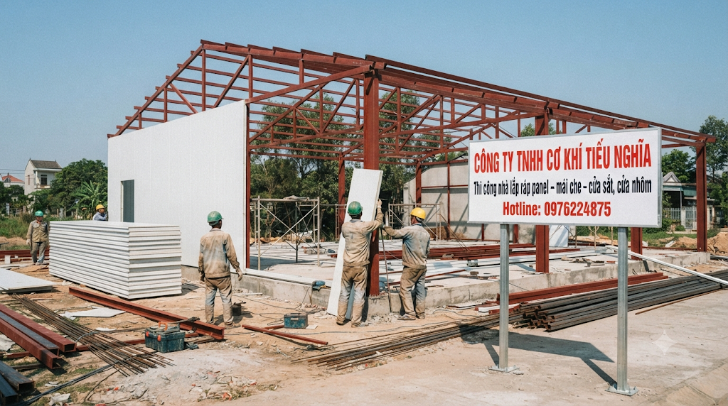 Thi công nhà lắp ráp panel khung thép tại Tây Ninh - Xingfa Tiếu Nghĩa